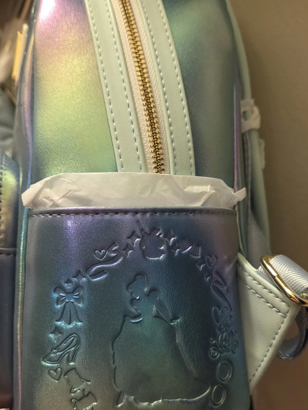 Disney Loungefly Cinderella Cake Blue Iridescent Mini Backpack